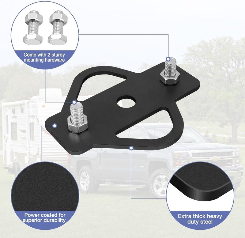 TNCZHYLX 3-Way Trailer Hitch Adapter, Steel Hook Mounting with Bolts, Suitable for ATV Lawn Mower Golf Cart Yard Cart Garden Tractor Flat Towing Ball Installation (Black) - Image 3